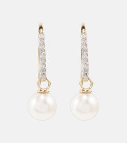 Mateo 14kt gold drop earrings with diamonds and pearls