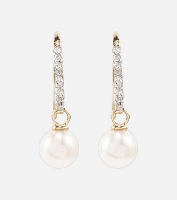 Mateo 14kt gold drop earrings with diamonds and pearls