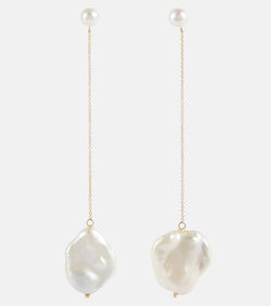 Mateo 14kt gold drop earrings with pearls