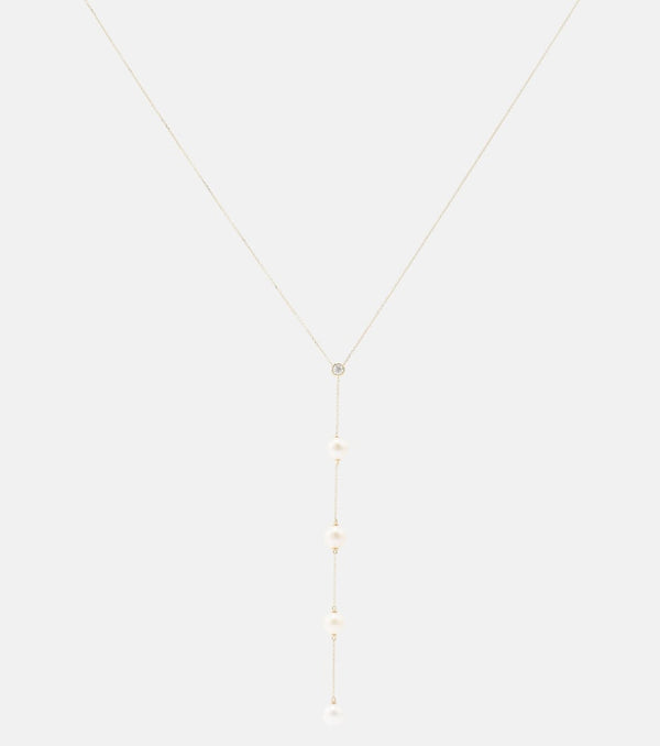 Mateo 14kt gold necklace with diamonds and pearls