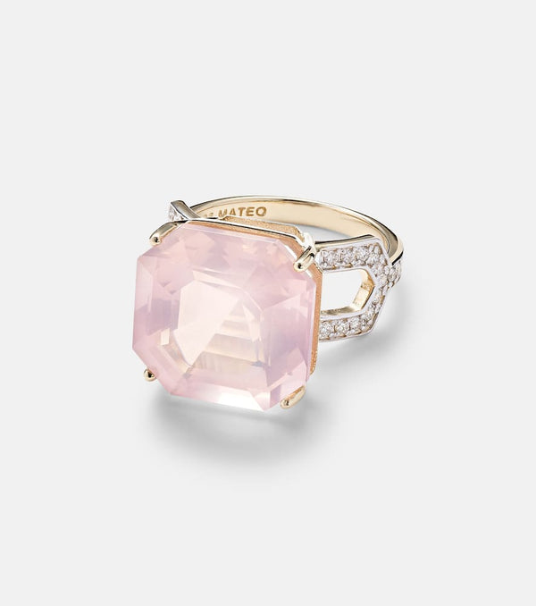 Mateo 14kt gold ring with topaz and diamonds