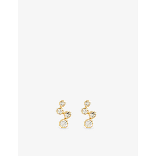 Mateo Abstract 14ct yellow-gold and 0.072ct diamond earrings