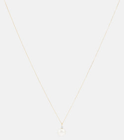 Mateo Dot 14kt gold necklace with diamond and pearl