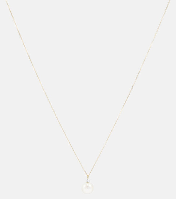 Mateo Dot 14kt gold necklace with diamond and pearl