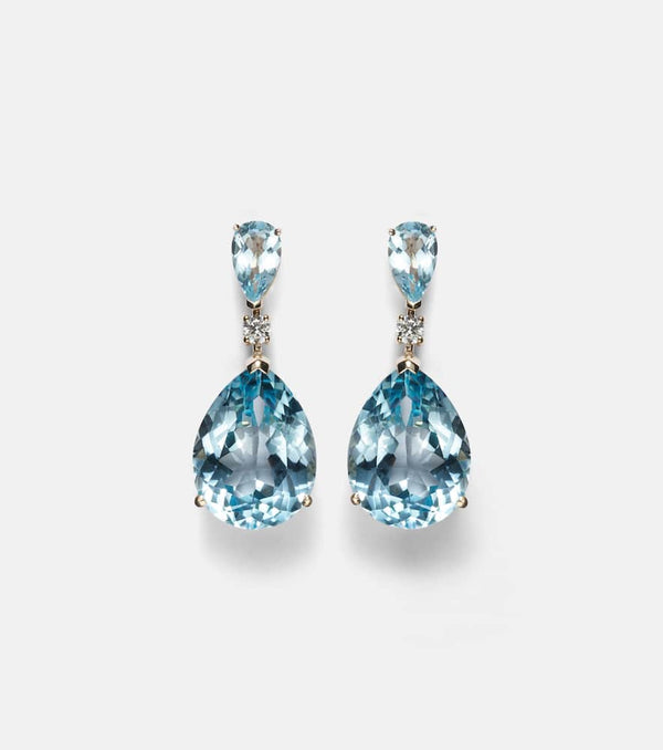 Mateo Sophia 14kt gold earrings with topaz and diamonds