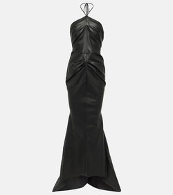 Maticevski Ambergris draped leather gown