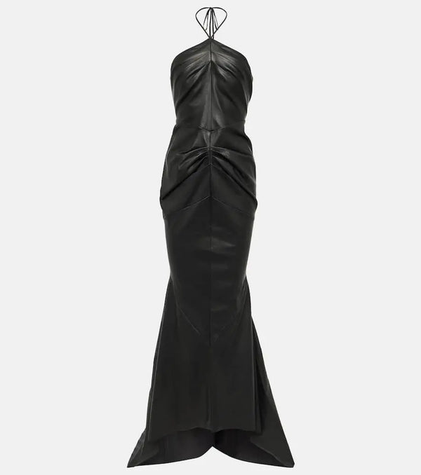 Maticevski Ambergris draped leather gown