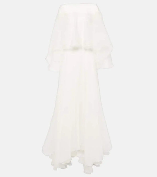 Maticevski Bridal Dhalia caped silk gown | LYBSTORE