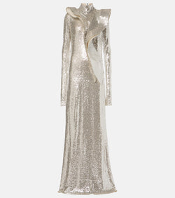 Maticevski Orbital ruffled sequined gown