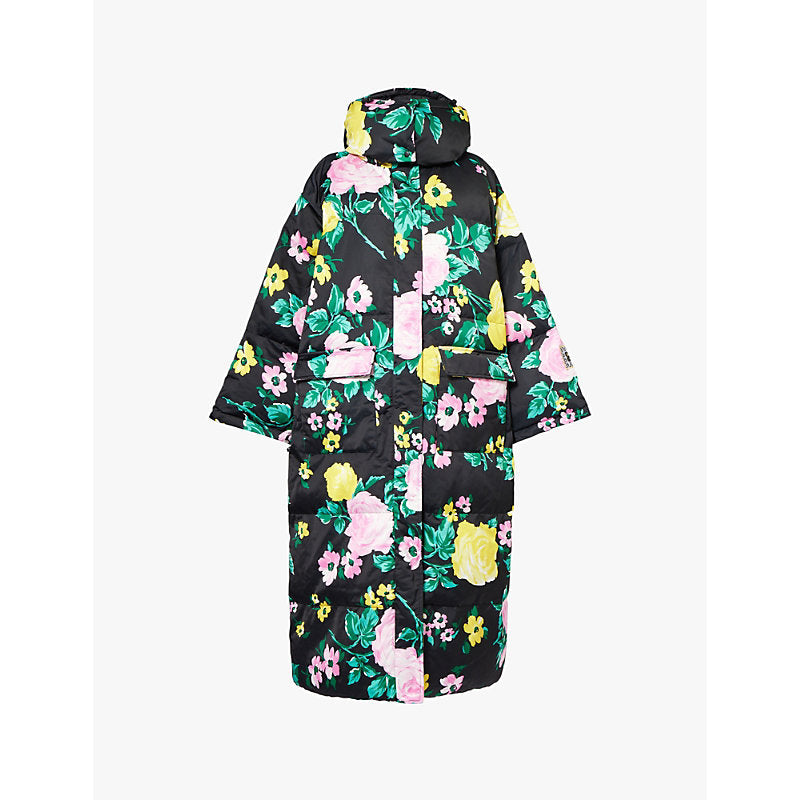 Womens Max & Co MAX&Co. x Richard Quinn detachable-hood floral-print regular-fit shell coat