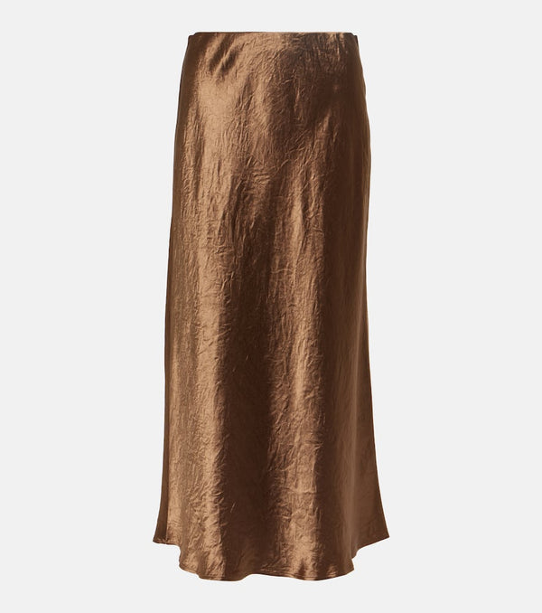 Max Mara Alessio flared satin midi skirt