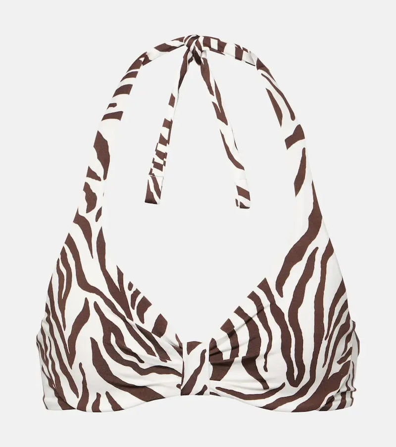 Max Mara Allegra zebra-print bikini top