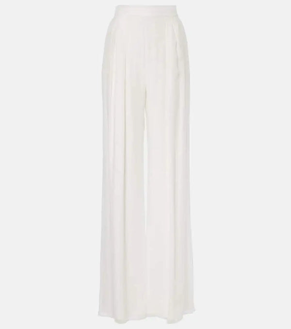 Max Mara Bridal Lampo silk chiffon wide-leg pants | LYBSTORE