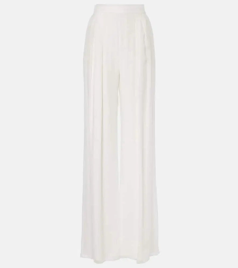 Max Mara Bridal Lampo silk chiffon wide-leg pants