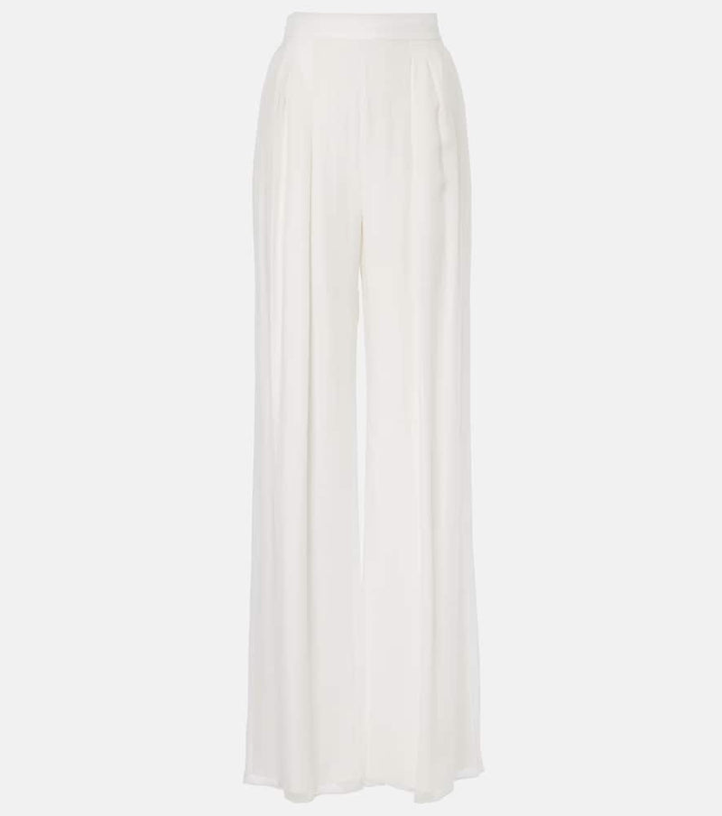 Max Mara Bridal Lampo silk chiffon wide-leg pants