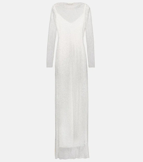 Max Mara Caracas embellished mesh maxi dress | LYBSTORE