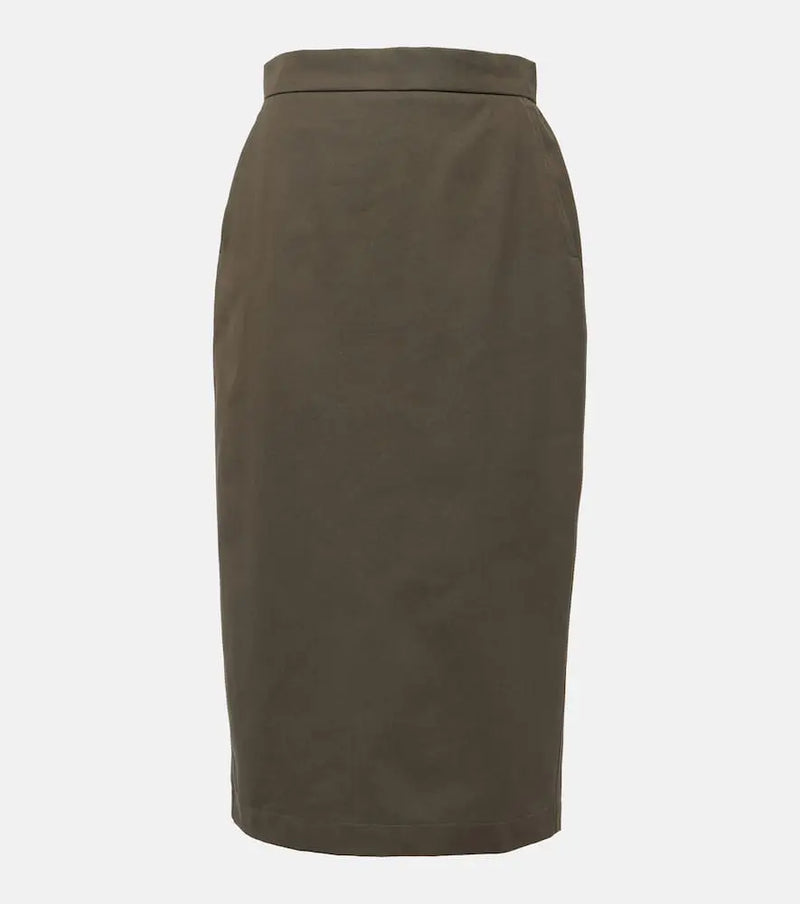 Max Mara Cognac denim midi skirt | LYBSTORE