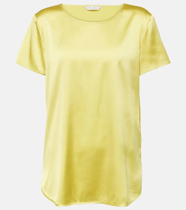 Max Mara Cortona silk-blend satin T-shirt | LYBSTORE