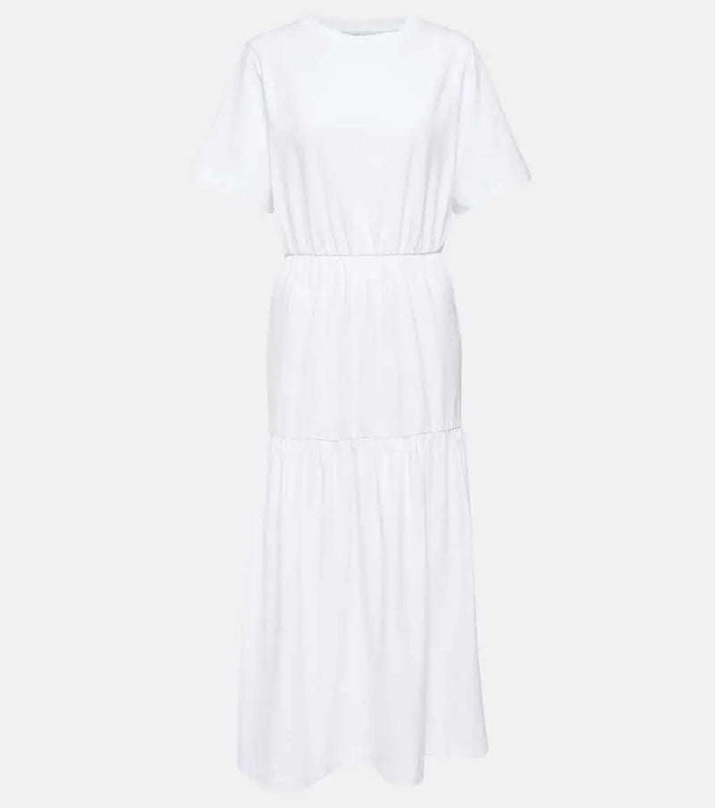 Max Mara Cotton jersey tiered midi dress | LYBSTORE