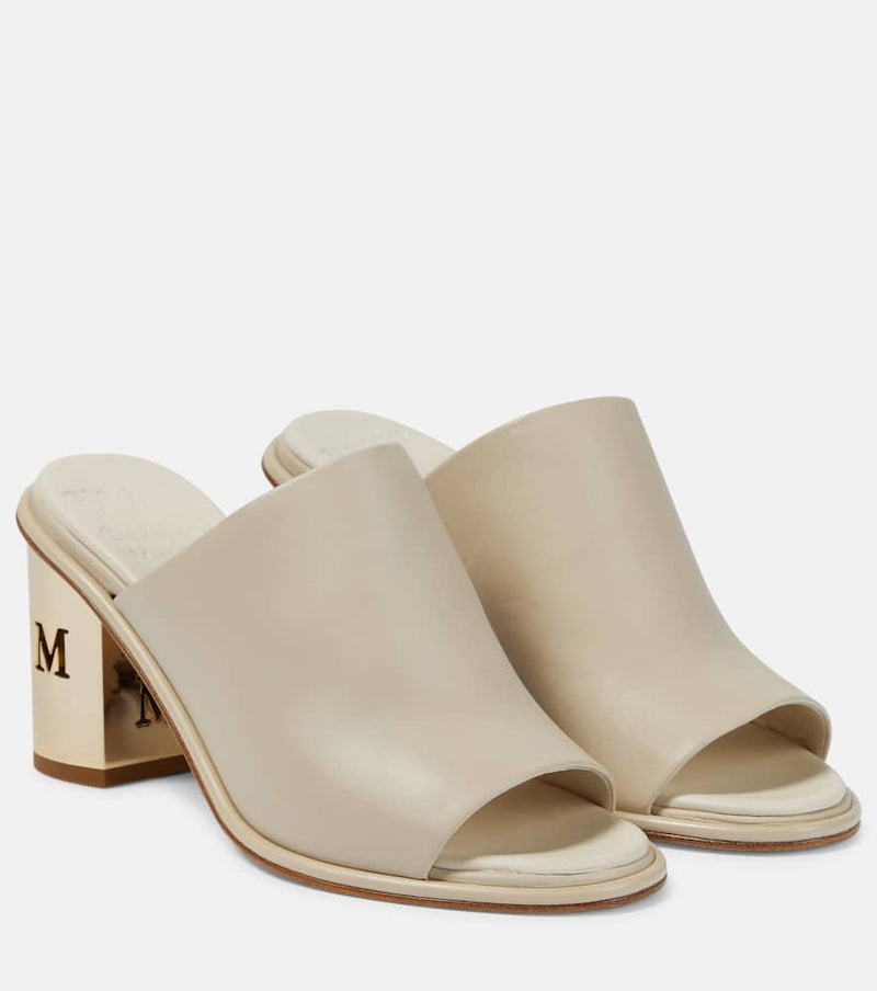 Max Mara Damier leather mules