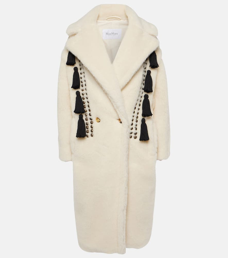 Max Mara Demetra Teddy Bear Icon embroidered coat