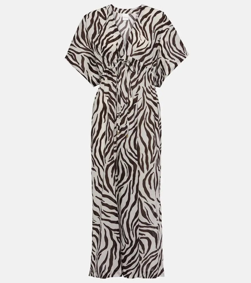 Max Mara Dorotea zebra-print cotton midi dress