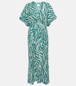 Max Mara Dorotea zebra-print cotton midi dress