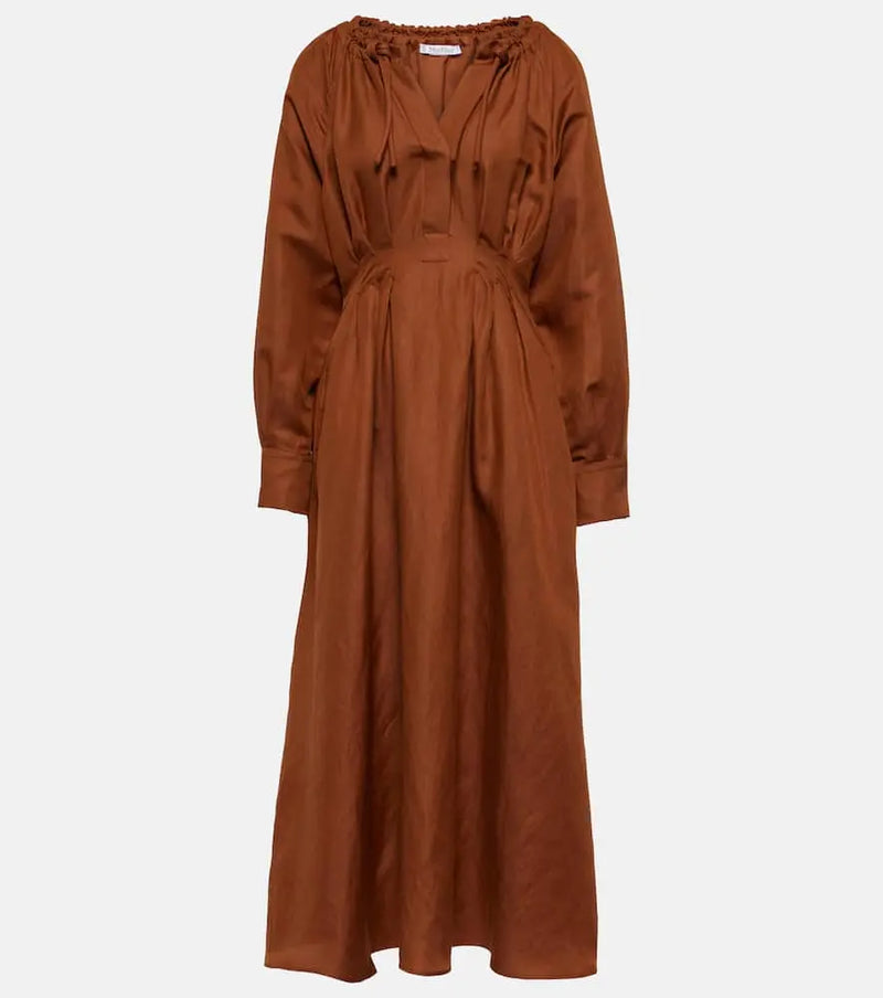 Max Mara Drina linen and silk midi dress