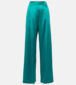 Max Mara Elegante Fiesta silk wide-leg pants | LYBSTORE