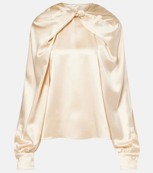 Max Mara Elegante Key torchon silk satin blouse | LYBSTORE