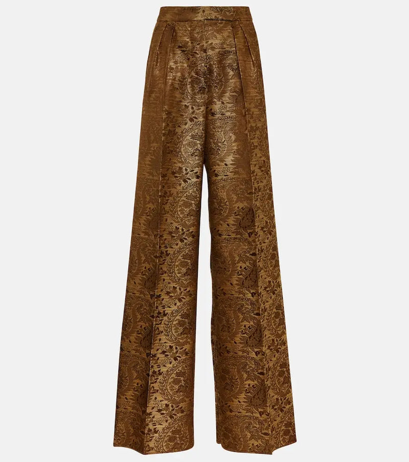 Max Mara Finire high-rise jacquard wide-leg pants | LYBSTORE