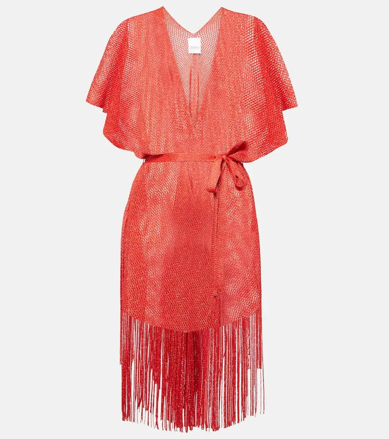 Max Mara Fringed Lurex® beach cover-up | LYBSTORE