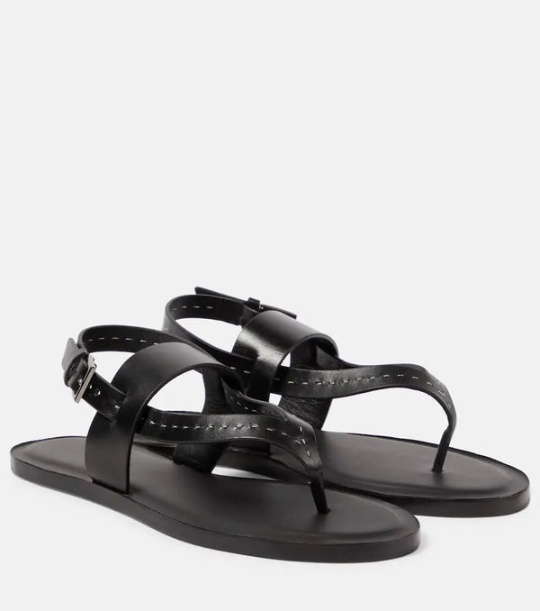 Max Mara Leather thong sandals | LYBSTORE