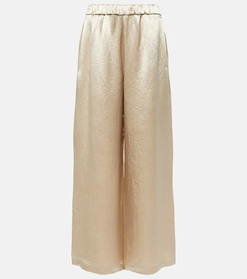 Max Mara Leisure Acanto satin wide-leg pants | LYBSTORE