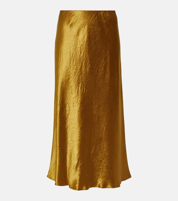 Max Mara Leisure Alessio satin midi skirt | LYBSTORE