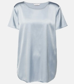 Max Mara Leisure Cortona silk-blend satin T-shirt | LYBSTORE