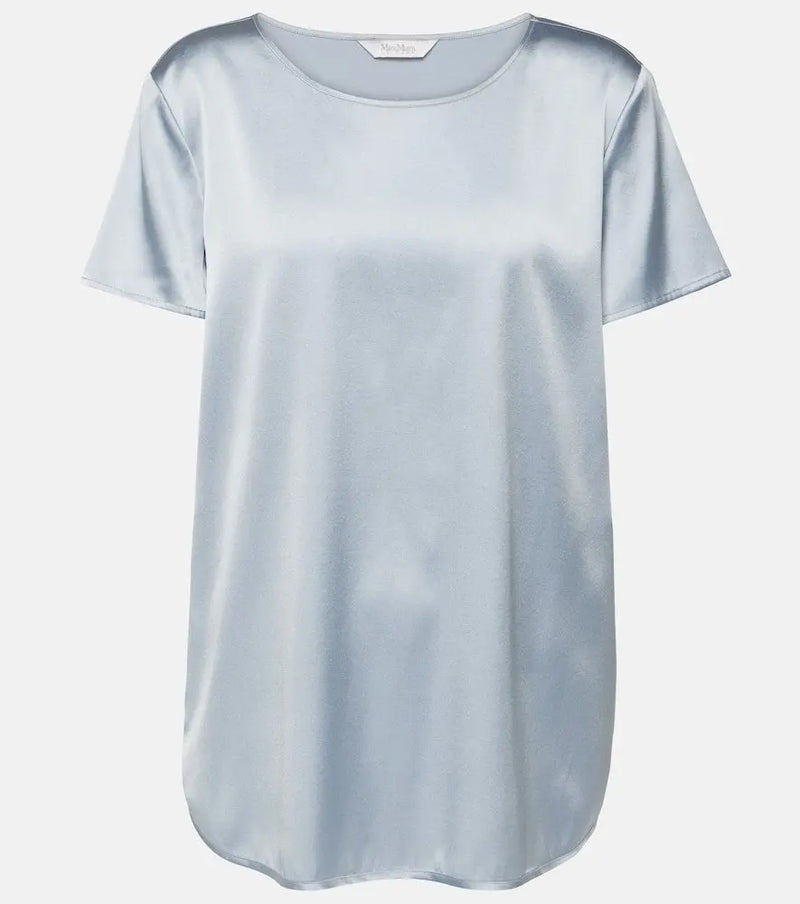 Max Mara Leisure Cortona silk-blend satin T-shirt | LYBSTORE