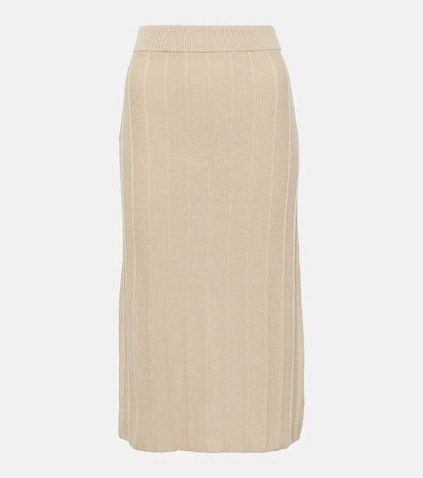 Max Mara Leisure Melk virgin wool midi skirt | LYBSTORE