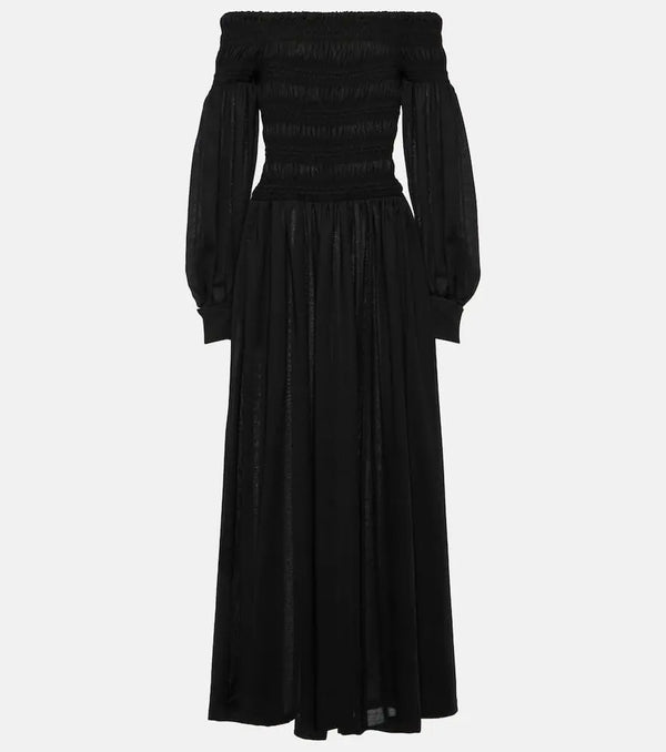 Max Mara Manu off-shoulder virgin wool maxi dress