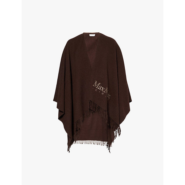 Max Mara Martora fringed wool-blend cape | LYBSTORE