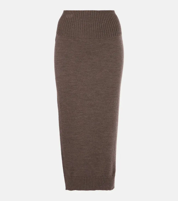 Max Mara Melk virgin wool midi skirt | LYBSTORE