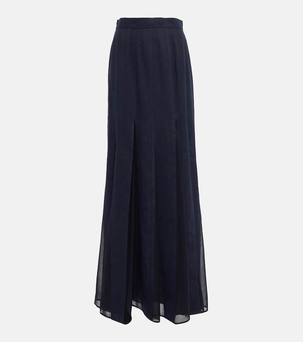 Max Mara Nicia linen-blend and silk maxi skirt