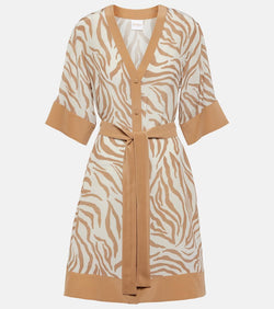 Max Mara Ostenda zebra-print silk wrap dress