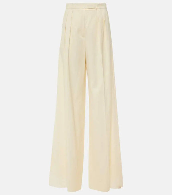 Max Mara Piombo virgin wool wide-leg pants | LYBSTORE