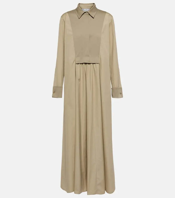 Max Mara Pleated cotton maxi dress