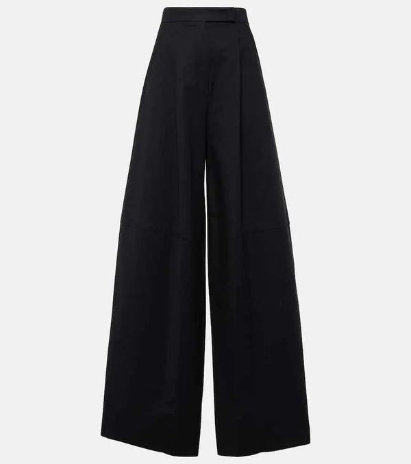 Max Mara Pleated cotton wide-leg pants | LYBSTORE