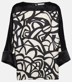 Max Mara Quaglia printed silk satin top | LYBSTORE