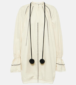 Max Mara Rive embroidered twill minidress