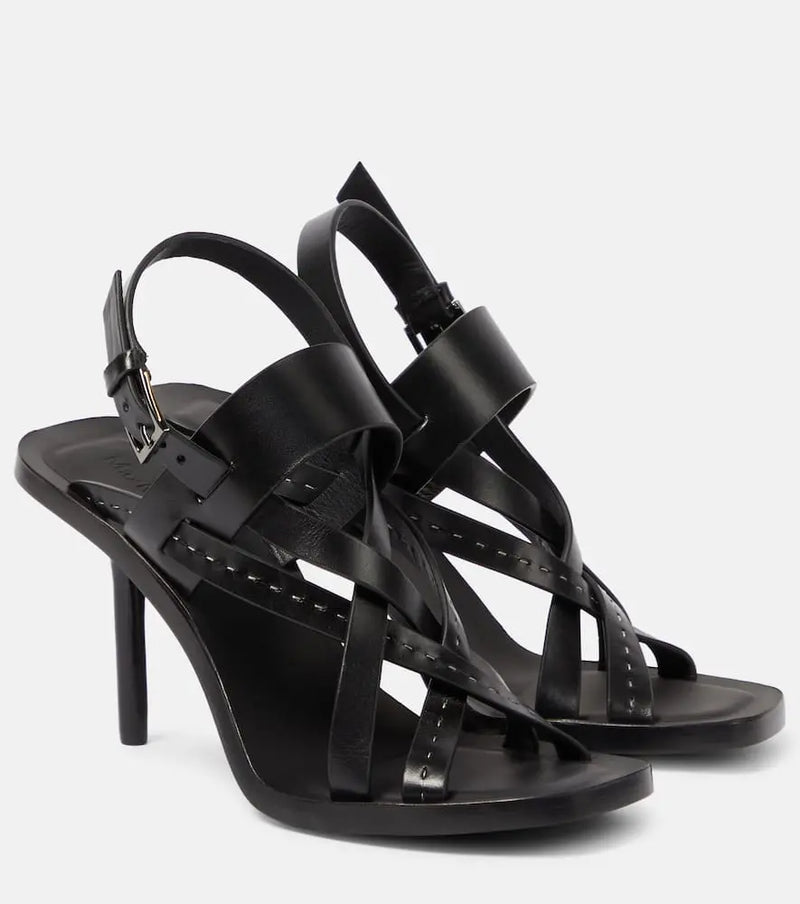 Max Mara Seamhighsan 90 leather sandals | LYBSTORE