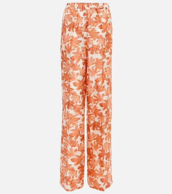 Max Mara Umile high-rise wide-leg silk pants | LYBSTORE